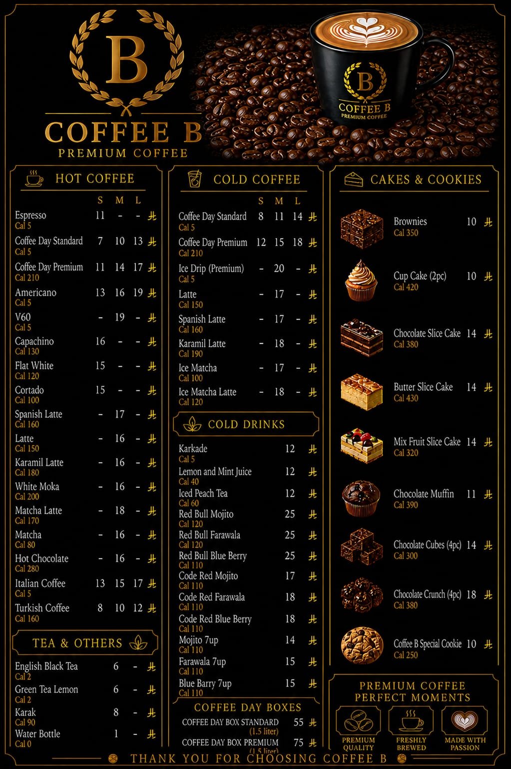 Menu Page 1 - Hot Coffees